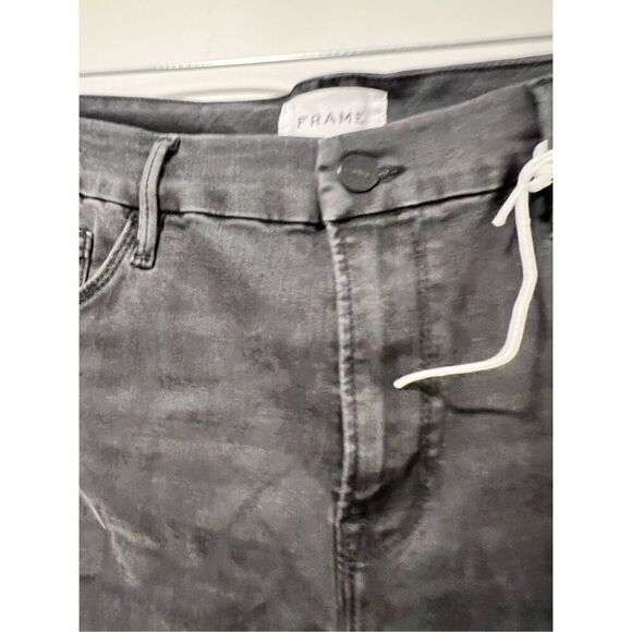 FRAME Womens Black Stretch Le Mini Boot Mid Rise Bootcut Denim Jeans Size 33 NWT - Picture 6 of 12